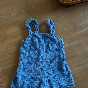 Zara Blue Crochet Romper